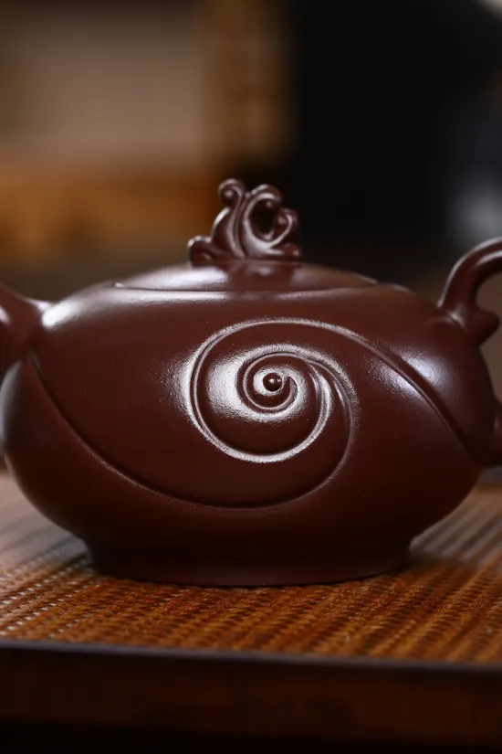 Premium Zisha Clay Teapot - Rare Stone Red Clay, Handcrafted 4