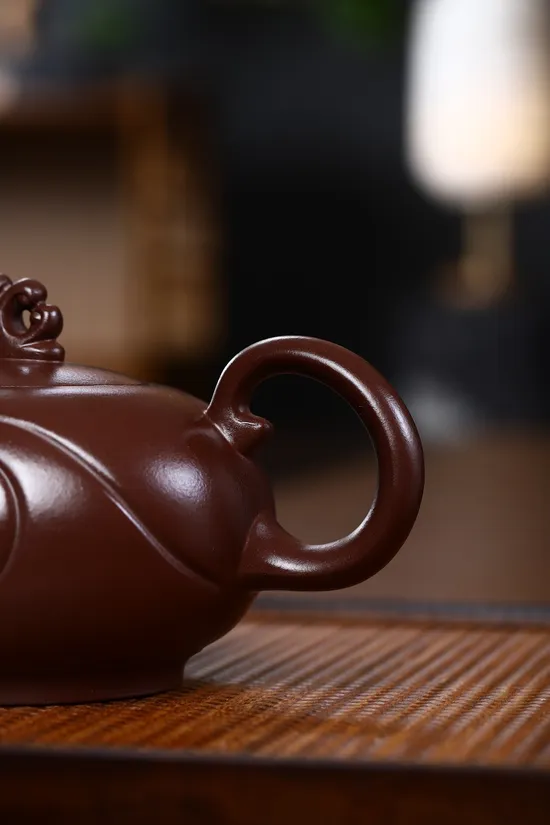 Premium Zisha Clay Teapot - Rare Stone Red Clay, Handcrafted 7