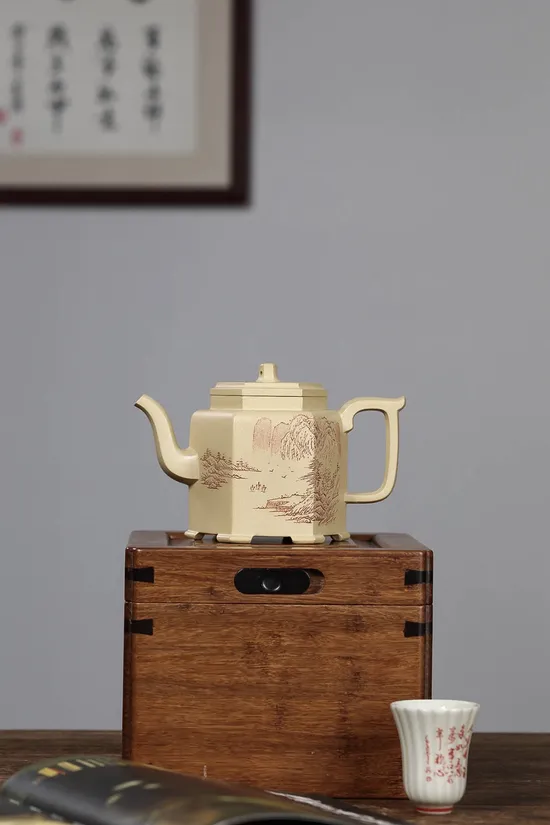 Zisha Teapots: Ben Shan green clay | Six-Sided Teapot 5
