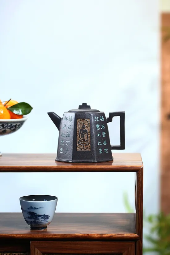 Zisha Teapots: Eight-Sided Tall Well Enclosure | Chen Fucheng 5