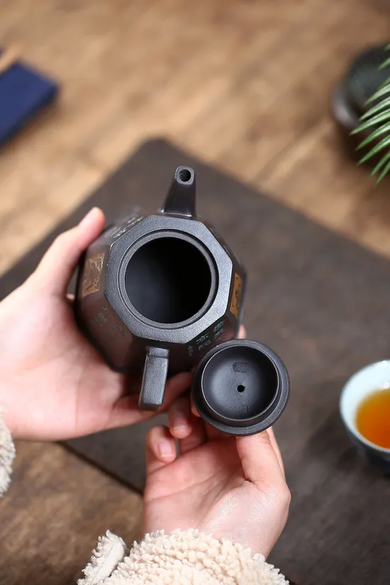 Zisha Teapots: Eight-Sided Tall Well Enclosure | Chen Fucheng 7