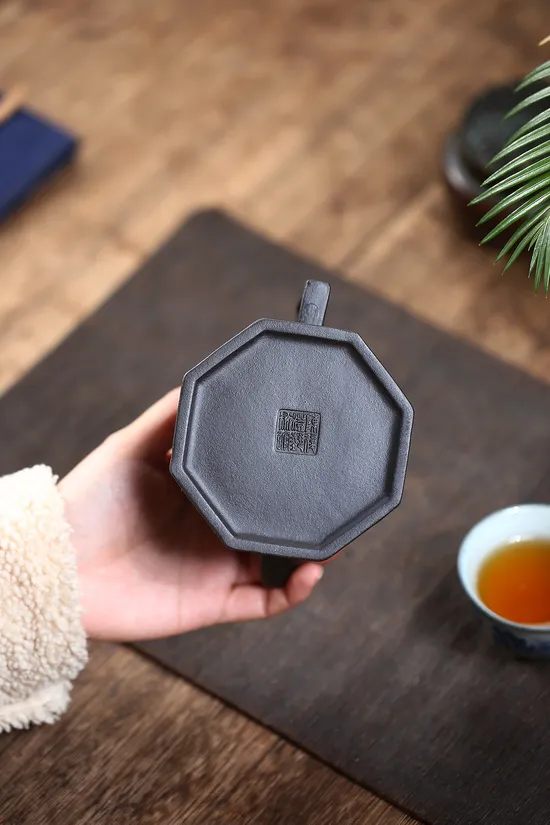 Zisha Teapots: Eight-Sided Tall Well Enclosure | Chen Fucheng 8