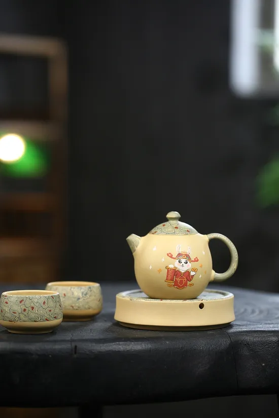 Premium Yixing Clay Teapot | Handcrafted Artisan Teapot | Dragon Egg Set 4