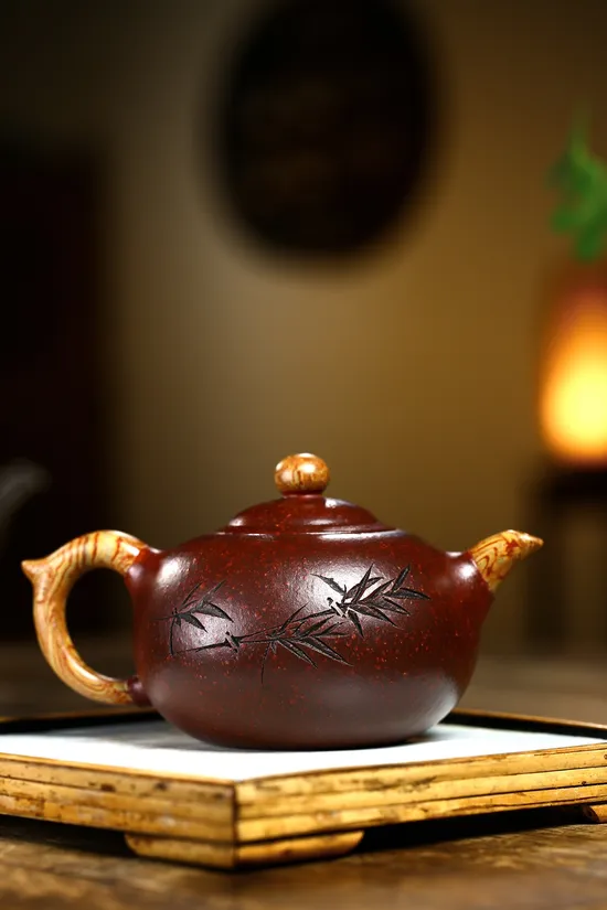 Yixing Zisha Teapot - Rare Iron-Red Clay, Handcrafted Ceramic Artistry 7