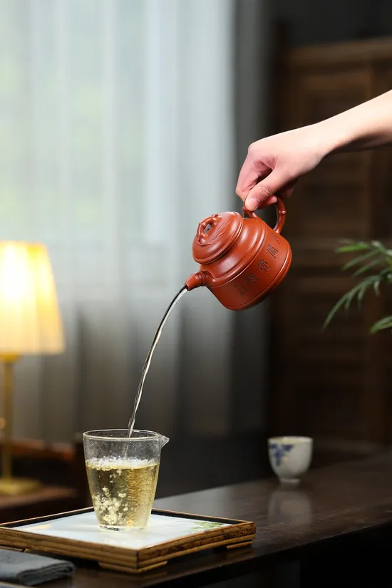 Yixing Purple Clay Teapot | Handcrafted Bamboo Design | Artisan Pottery 1