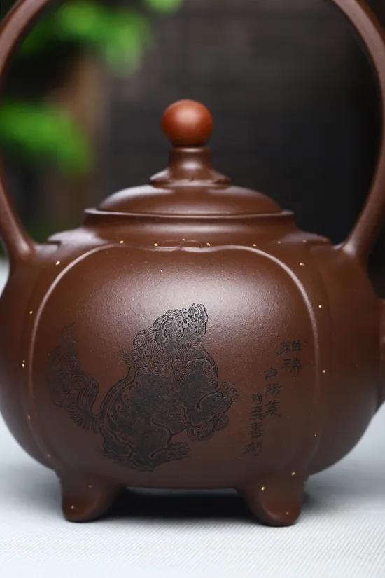 Zisha Teapots: Hongyun Teapot with Handle | 4800 CNY 5