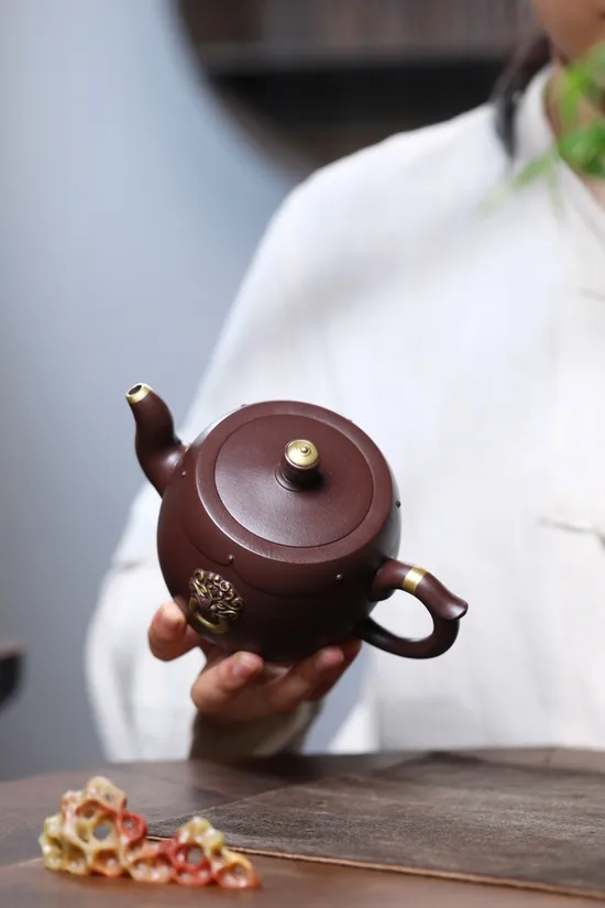 Premium Yixing Purple Clay Teapot: Fortune Blessing, Handcrafted Artisan Craft 2