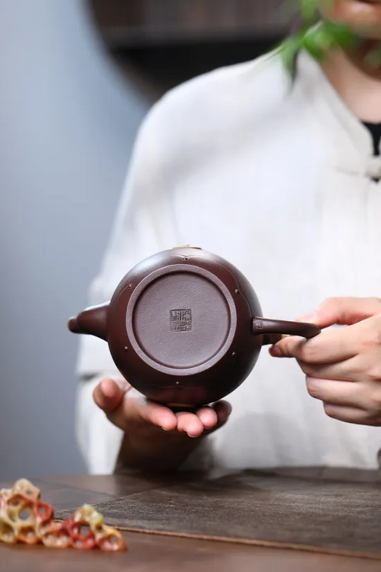 Premium Yixing Purple Clay Teapot: Fortune Blessing, Handcrafted Artisan Craft 4