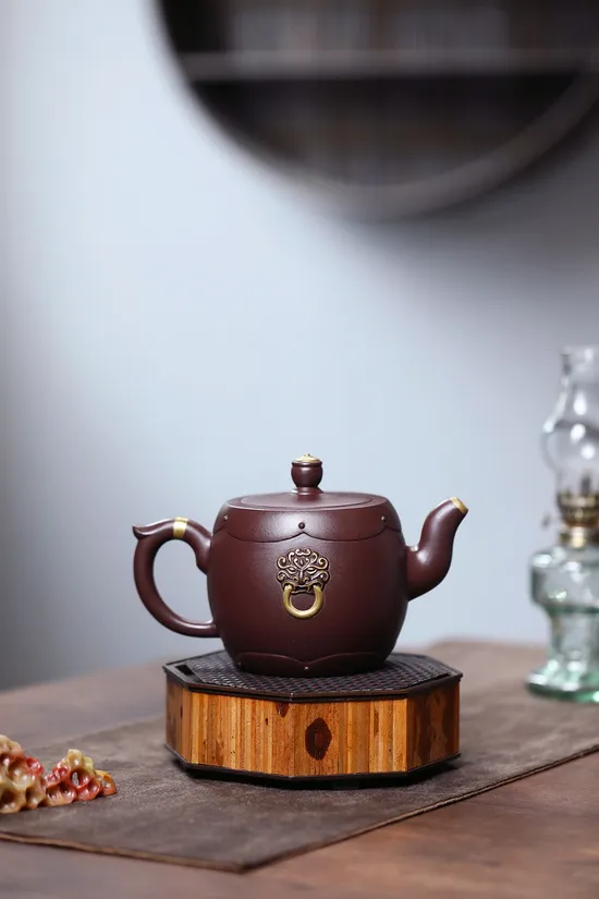 Premium Yixing Purple Clay Teapot: Fortune Blessing, Handcrafted Artisan Craft 6