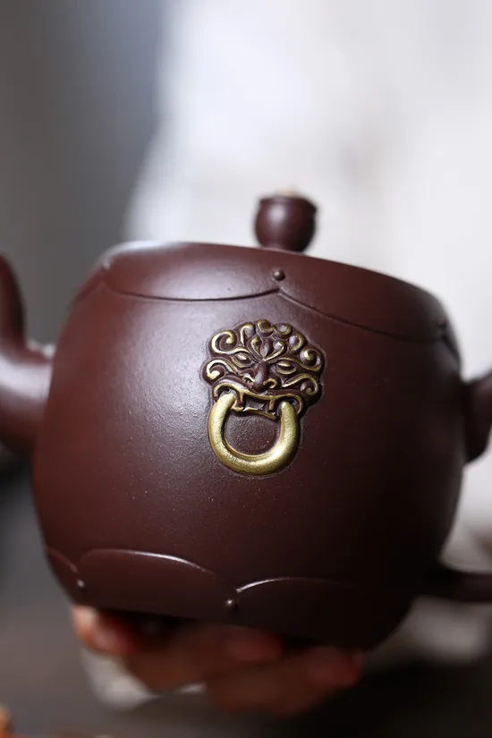 Premium Yixing Purple Clay Teapot: Fortune Blessing, Handcrafted Artisan Craft 9