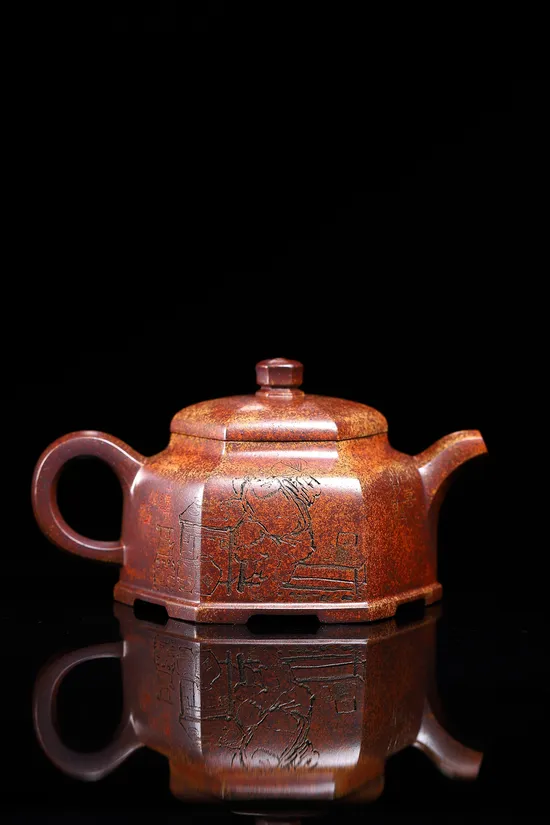Yixing Zisha Clay Teapot - Wu Yongkuan's Hexagonal Ancient Bell 7