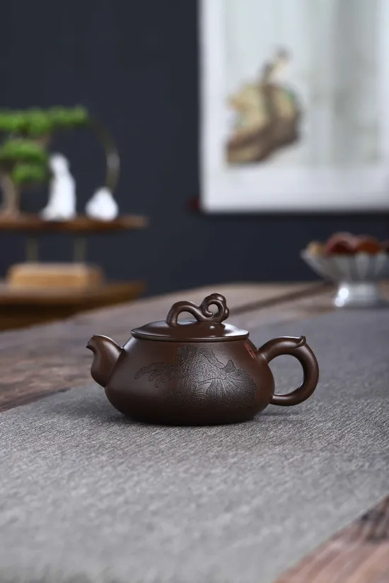 Premium Yixing Zisha Teapot - Handcrafted Purple Clay Collectible Artisan 4