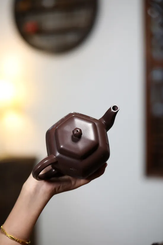 Yixing Zisha Teapot - Six-Sided Palace Lantern Masterpiece 4
