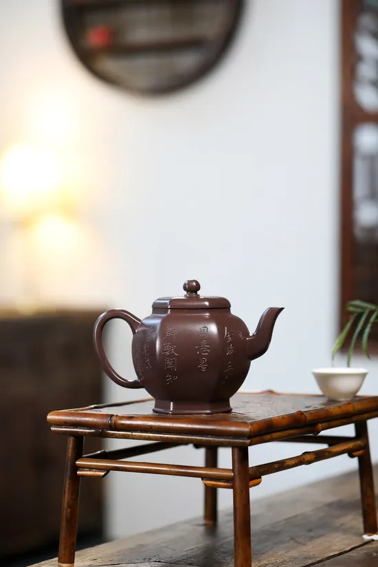Yixing Zisha Teapot - Six-Sided Palace Lantern Masterpiece 5