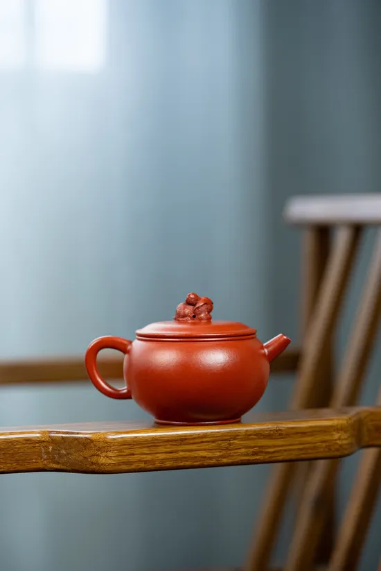 Yixing Zisha Teapot - Handcrafted Red Robe Clay Art by Master Zhou 3