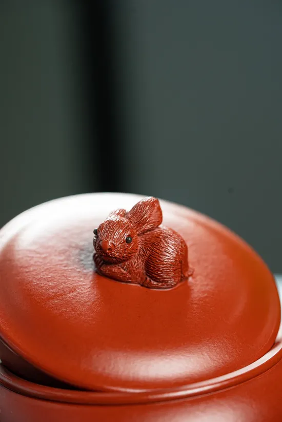 Yixing Zisha Teapot - Handcrafted Red Robe Clay Art by Master Zhou 4