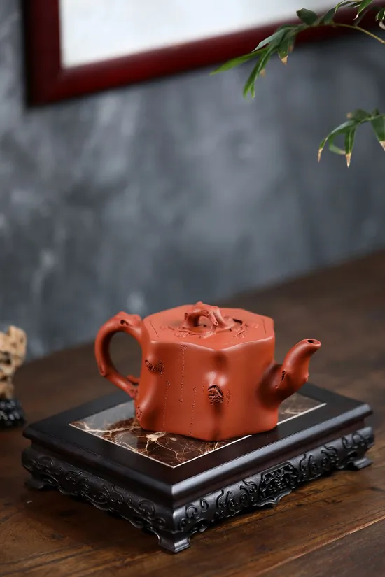 Yixing Zisha Teapot, Handcrafted Clay Art, MeiZhuang Design, 40cc 6