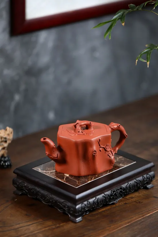 Yixing Zisha Teapot, Handcrafted Clay Art, MeiZhuang Design, 40cc 7