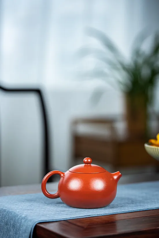 Yixing Zisha Teapot - Rare Dahongpao Clay, Xishi Design 7