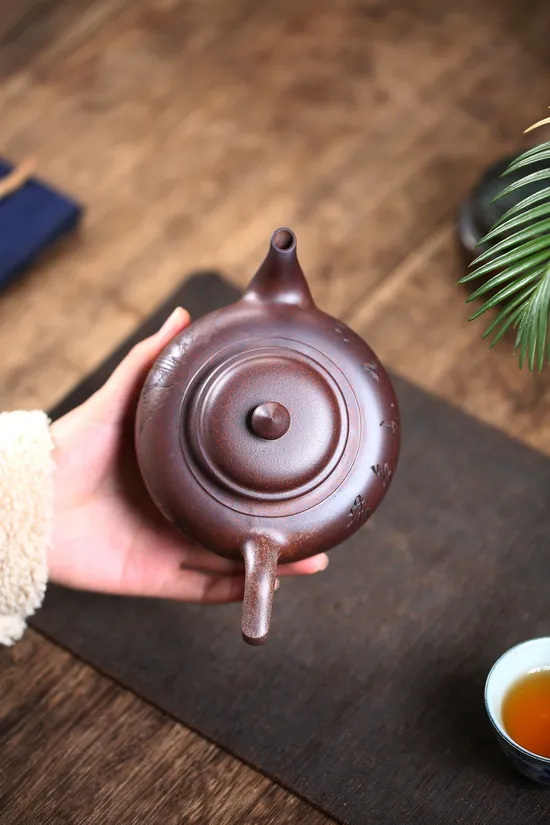 Zisha Teapots: red dragon chromatic clay | hexagonal 16-hole spout 7