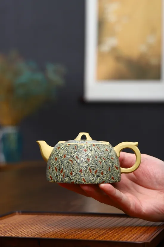 Zisha Teapots: Six-Sided Well Enclosure Set | premium original pit green clay 2