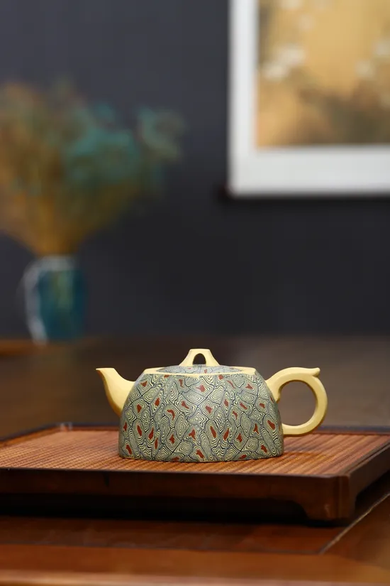 Zisha Teapots: Six-Sided Well Enclosure Set | premium original pit green clay 4