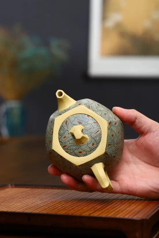 Zisha Teapots: Six-Sided Well Enclosure Set | premium original pit green clay 8