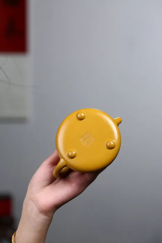 Yixing Clay Teapot | Golden Vermilion Clay | Artist Yang Junbao 9