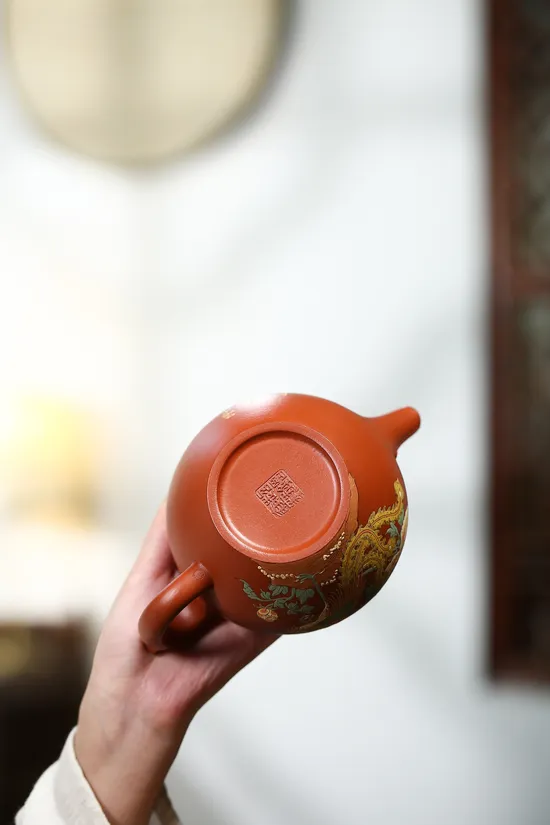 Yixing Zisha Teapot, Phoenix & Peony Design, Masterpiece Collection 5