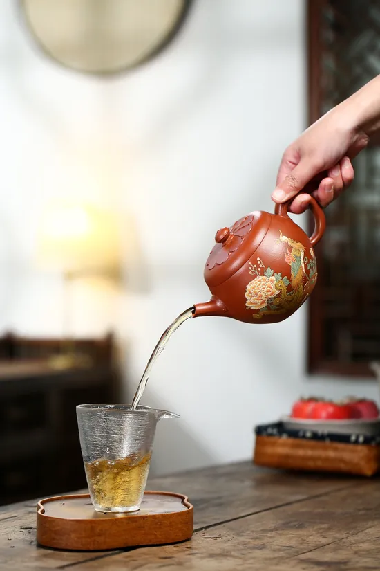 Yixing Zisha Teapot, Phoenix & Peony Design, Masterpiece Collection 7