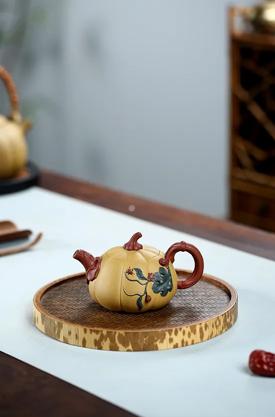Yixing Zisha Teapot: Handcrafted Pumpkin Design, 260cc | CNY1440 4