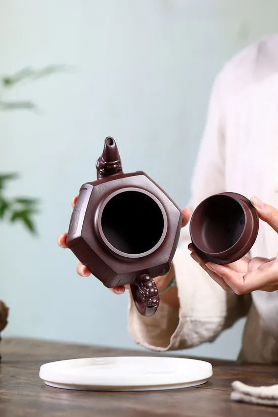 Premium Yixing Clay Teapot 540cc | Artisan Crafted Dragon Design 5