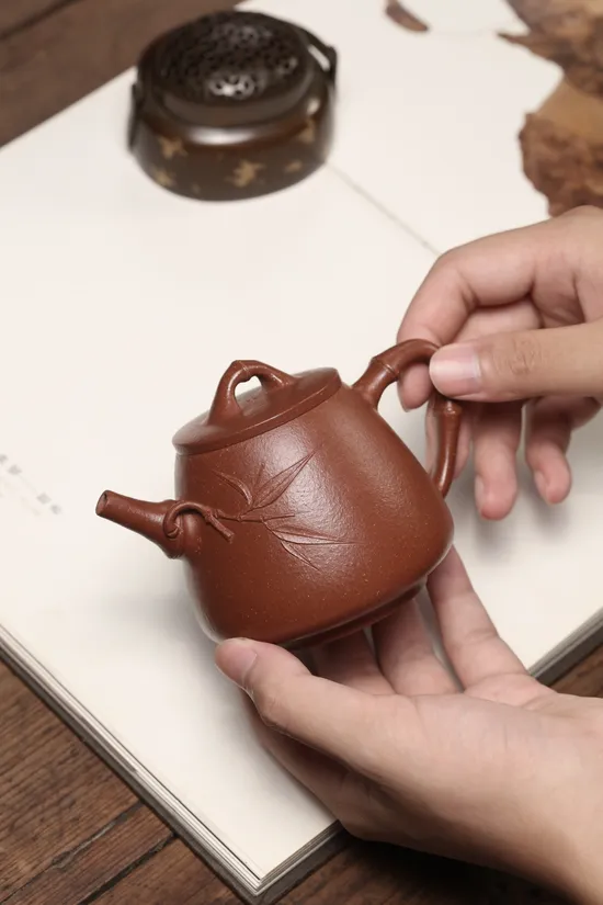 Yixing Zisha Teapot | Bamboo Design | Handcrafted Artisan Clay Pot 1