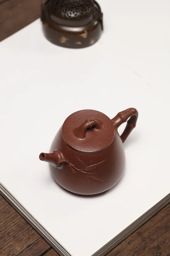 Yixing Zisha Teapot | Bamboo Design | Handcrafted Artisan Clay Pot 2