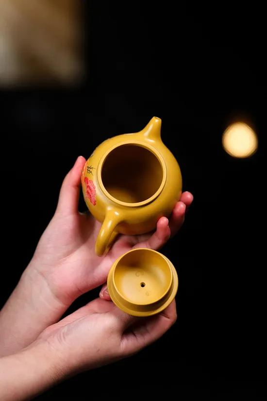Best Yixing Zisha Teapot | Handcrafted Golden Vermilion Clay Pot 2
