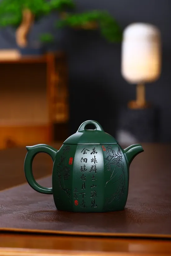 Zisha Teapots: Ba Fang Qin Quan | Min Guo green clay 2