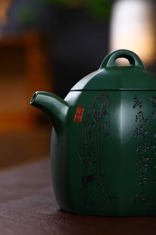 Zisha Teapots: Ba Fang Qin Quan | Min Guo green clay 4