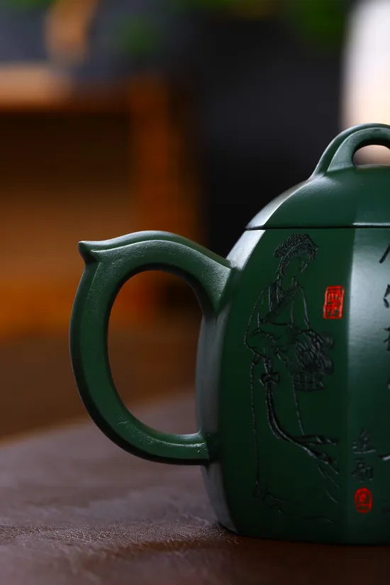 Zisha Teapots: Ba Fang Qin Quan | Min Guo green clay 6