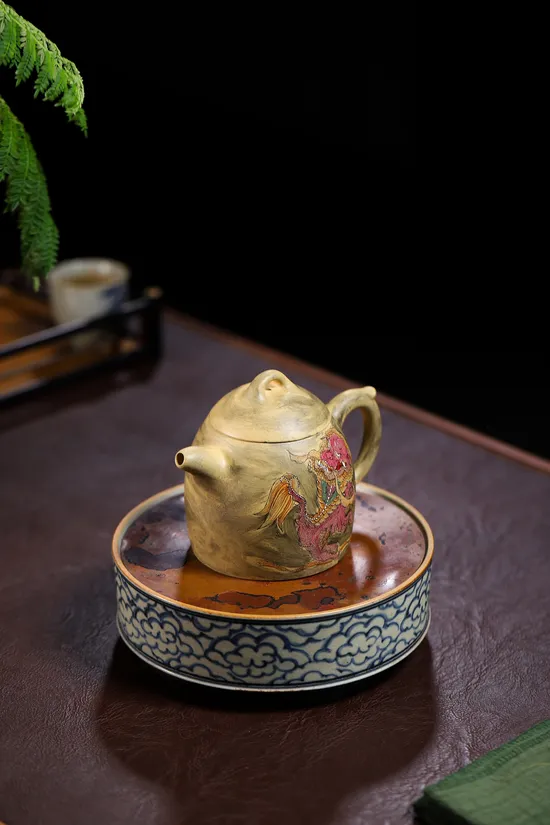 Zisha Teapots: Ben Shan Green Clay | Qilin decoration 2