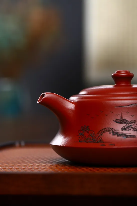 Zisha Teapots: Da Hong Pao clay | landscape carving 3