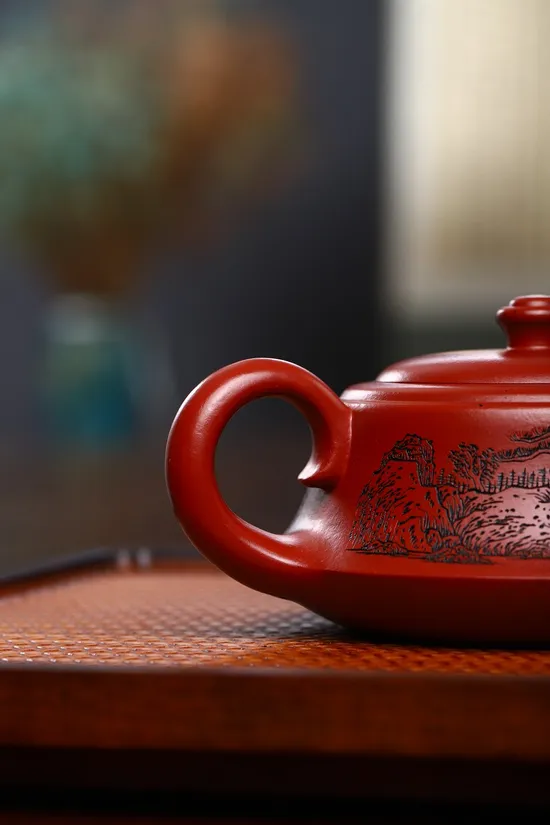 Zisha Teapots: Da Hong Pao clay | landscape carving 7