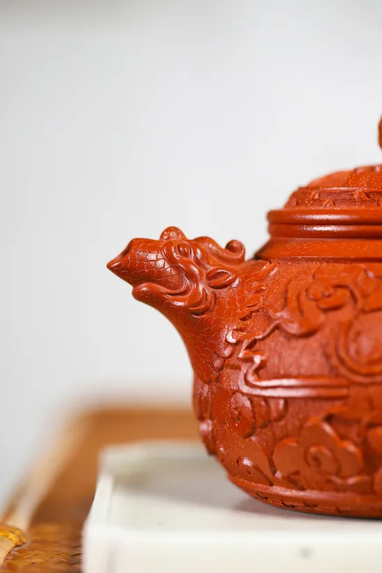 Yixing Carved Dragon Teapot | Master Zhang Weijun | Zhu Ni Clay Art 3