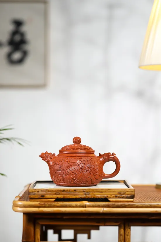 Yixing Carved Dragon Teapot | Master Zhang Weijun | Zhu Ni Clay Art 6