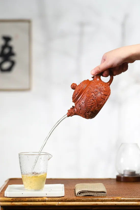 Yixing Carved Dragon Teapot | Master Zhang Weijun | Zhu Ni Clay Art 8