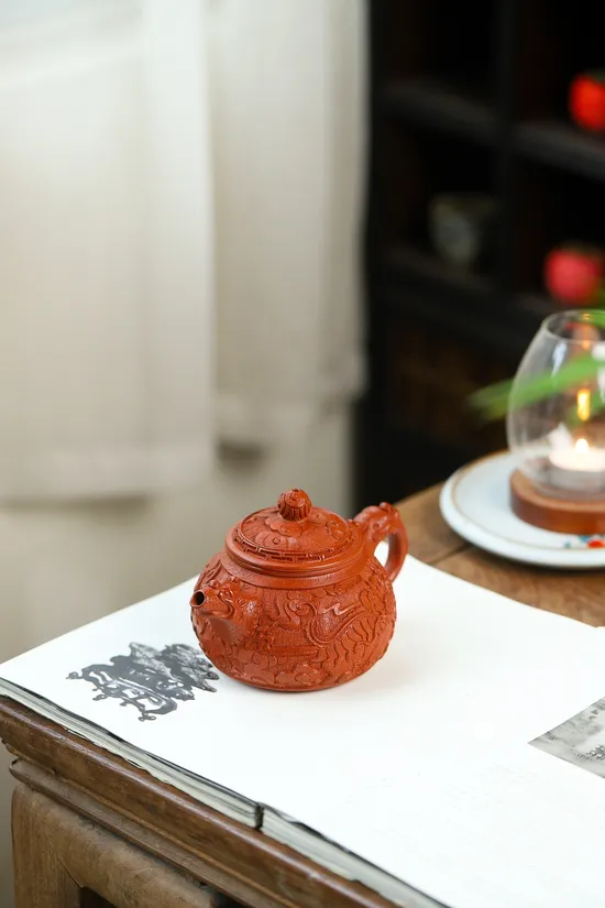 Yixing Carved Dragon Teapot | Master Zhang Weijun | Zhu Ni Clay Art 9