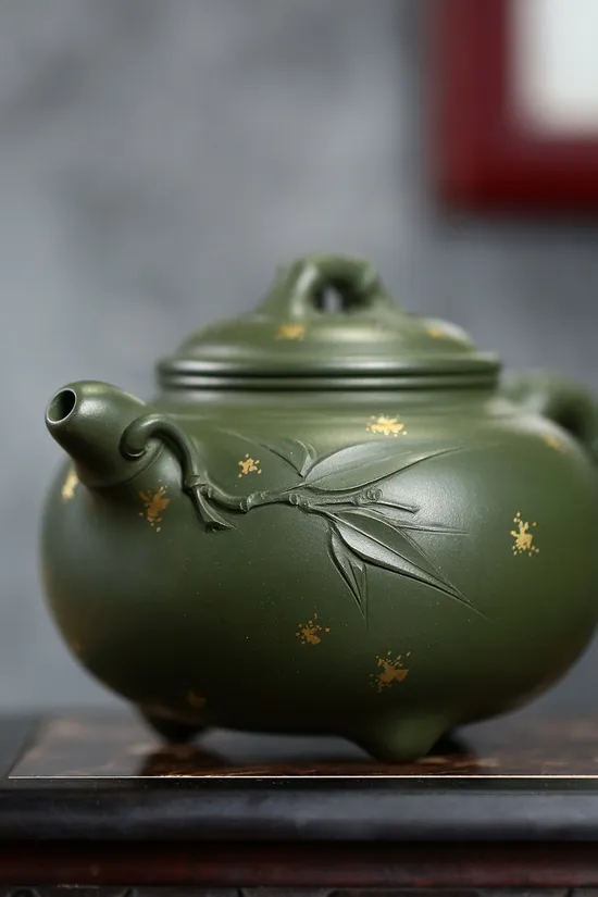 Yixing Zisha Teapot - Three-Legged Bamboo Tripod by Jiang Yaping 3