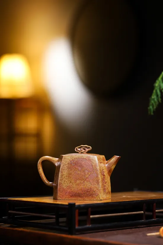 Premium Yixing Zisha Teapot - Golden Clay, 350cc, Artisan Certified 7