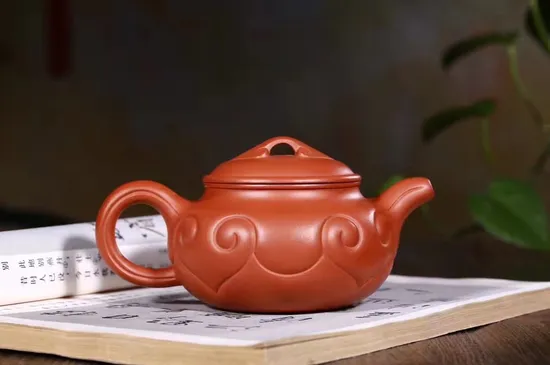 Yixing Zisha Teapot - Antique Ruyi Design, Premium Golden Clay 1