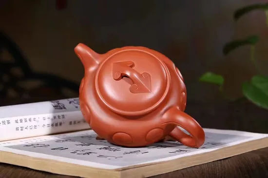 Yixing Zisha Teapot - Antique Ruyi Design, Premium Golden Clay 6