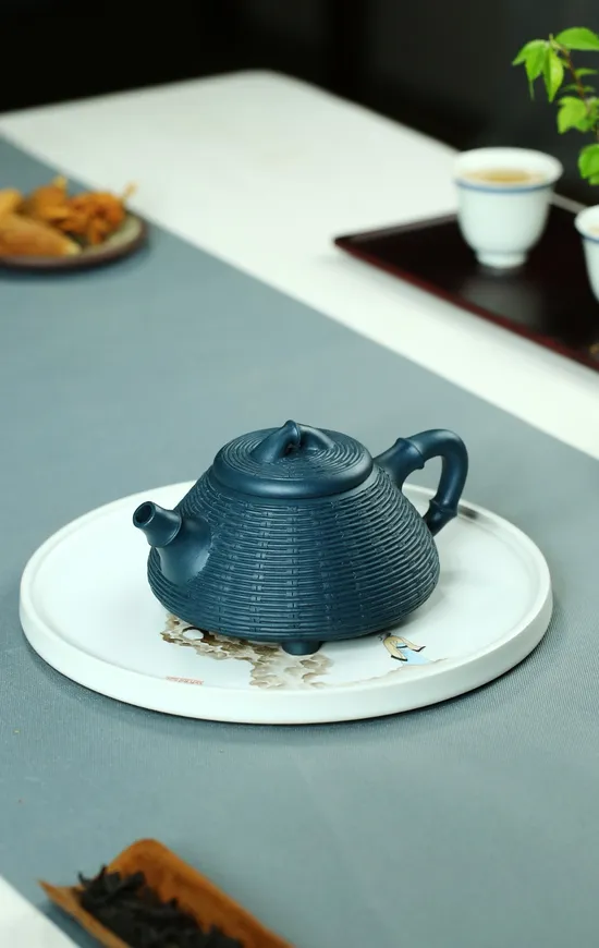 Yixing Zisha Teapot | Artisan Bamboo Design | Tianqing Clay 3